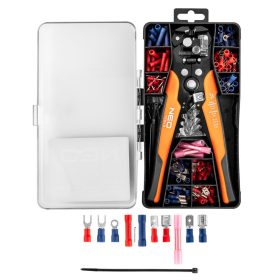 Kábelcsupaszító fogó automata 200mm + csatlakozók 230db