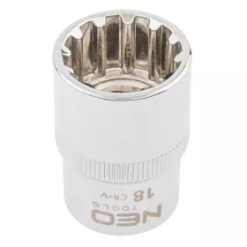 Dugókulcs 18mm, 1/2", spline, min. rendelés: 3db