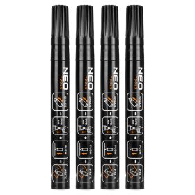   4db jelölőfilc, lakkfilc, vízálló festékkel, alu festéktartály házzal, fekete, vastag hegyű