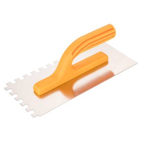   Acél simító, fogazott, rozsdamentes, 280x130mm, 8x8x8mm, műanyag markolat