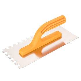   Acél simító, fogazott, rozsdamentes, 280x130mm, 10x10x10mm, műanyag markolat