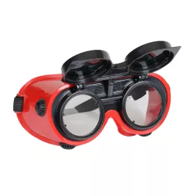   Lánghegesztő védőszemüveg felnyitható műanyag DIN5 (piros)