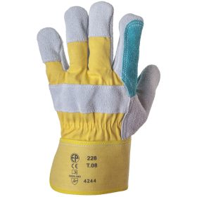   BŐRKESZTYŰ, DUPLA HASÍTÉKBŐR TENYÉR/SÁRGA VÁSZON_10(csgt