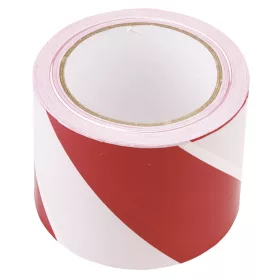 Jelzőszalag 8cm, 90m piros-fehér