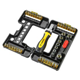   Dugókulcskészlet + bitkészlet racsnis hajtószárral, 38db