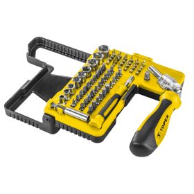   Dugókulcskészlet + bitkészlet racsnis hajtószárral, 68db