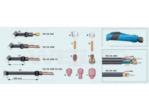 TBi volfrámszorító ház TBi 2,4mm SR24 24CB332