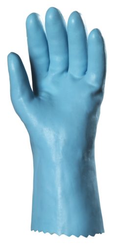 MÁRTOTT KÉK GUMIKESZTYŰ, SAVÁLLÓ, 30CM/1,3MM, PAMUT BELSŐ_8