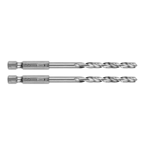 Csigafúró, 1/4" hatszög szárral, HSS DIN 338, 5,5mm, 2db/cs
