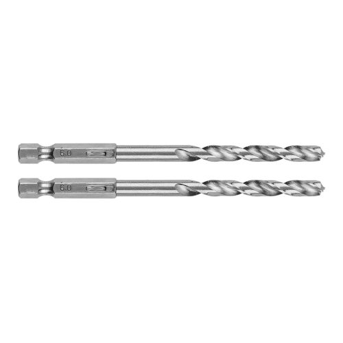 Csigafúró, 1/4" hatszög szárral, HSS DIN 338, 6mm, 2db/cs