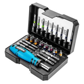  Csavarhúzó bitkészlet, 31db, bitek 25mm-15db, bitek 50mm-15db, bittartó