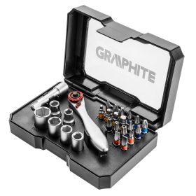 Dugókulcskészlet + bitkészlet, 26db