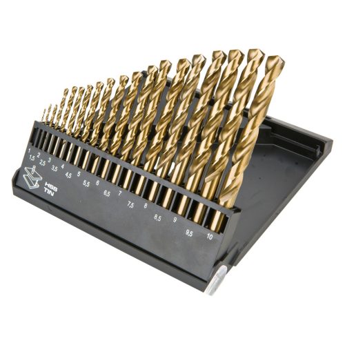 Csigafúró készlet HSS TITÁN bevonattal 1.0 - 10.0mm, 19db
