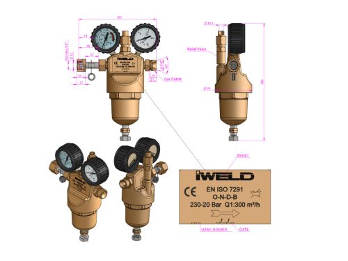 IWELD  központi nyomáscsökk. egység Ox/Inert gáz 230/20bar,300m3/h