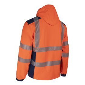 NEBULO FLUO NARANCS/SÖTÉTKÉK SOFTSHELL KABÁT_L