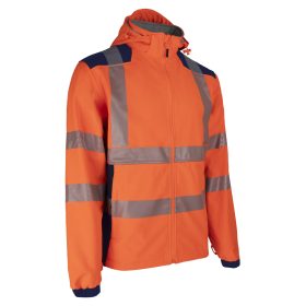 NEBULO FLUO NARANCS/SÖTÉTKÉK SOFTSHELL KABÁT_XL
