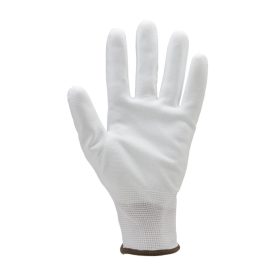   FEHÉR PRECÍZIÓS POLIÉSZTER KESZTYŰ, PU MÁRTOTT TENYÉRREL_6