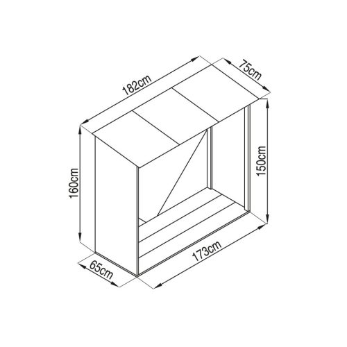 Tüzifa tároló 1,7m3, 182 x 75 cm, zöld, Penta G21