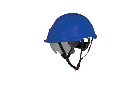 PHOENIX WIND KÉK ABS IPARI VÉDŐSISAK, SZELLŐZŐ, SÖTÉT SZEMŰV