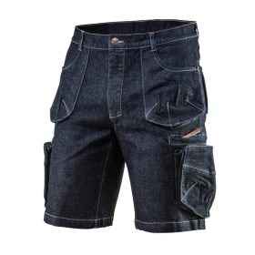   Farmer munkás rövidnadrág, Denim, cipzáros oldalzsebekkel, 98% pamut, 410g/m2, XXL