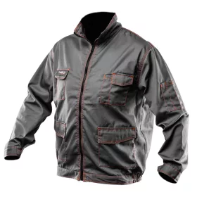   Munkavédelmi kabát, Basic, 35% pamut, 65% polyester, többfunkciós zsebek, gumírozott derék, CE EN341, XL/56