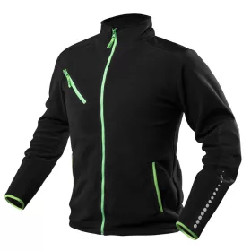   Polár munkavédelmi kabát, Premium, fekete, Cordura megerősítésekkel, 300g/m2, XL