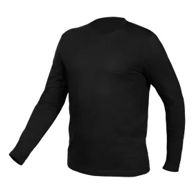   Munkavédelmi póló, hosszú ujjú, fekete, 100% pamut, XXXL