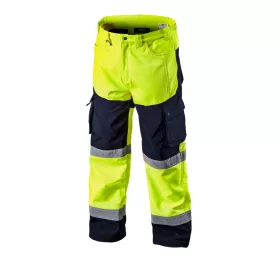 Láthatósági softshell munkásnadrág, citromsárga, XXL