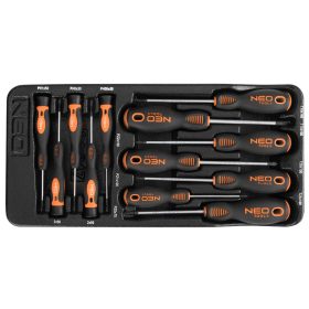   Műszerész, precíziós csavarhúzó készlet, PZ, Torx, 12db, műhelykocsitálcával