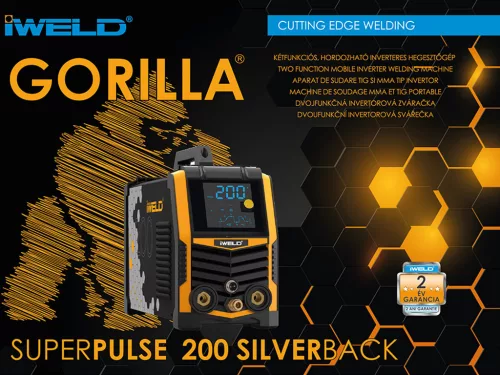 IWELD GORILLA SUPERPULSE 200 SILVERBACK hegesztő inverter