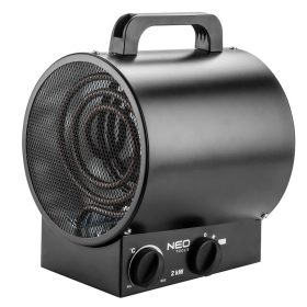   Ipari elektormos hősugárzó termosztáttal 2kW, ipari, szabadonálló, 253 m3/óra