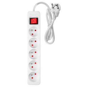   Hálózati elosztó, kapcsolós, 5 aljzat, 1.5m, 3x1.5mm2 kábel, fehér