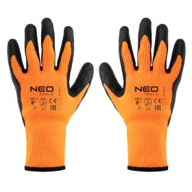   Munkakesztyű hőszigetelt, latex bevonatú poliészter, 2242x, 8", min. rendelés: 5pár