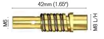180A-os hegesztőpisztolyhoz közdarab M6 180A, balos menet (5db/cs)