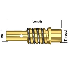   180A-os hegesztőpisztolyhoz közdarab M6 180A, jobbos menet (5db/cs)
