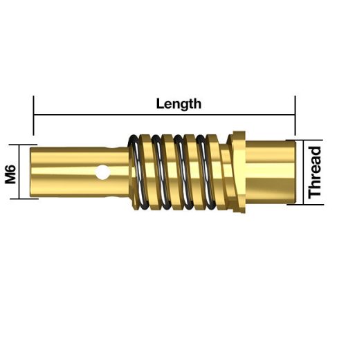 180A-os hegesztőpisztolyhoz közdarab M6 180A, jobbos menet (5db/cs)