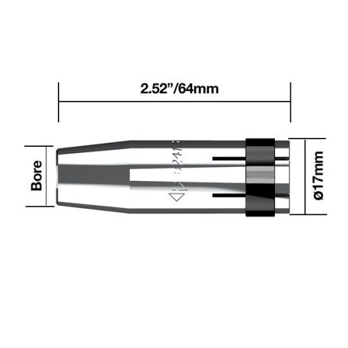 Szűkülő-kúpalakú gázterelő O 10 mm 250A (5db/cs)