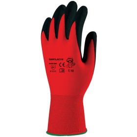 MÁRTOTT FEKETE LATEX, PIROS TEXTIL KÉZHÁTTAL_8 (csgt)