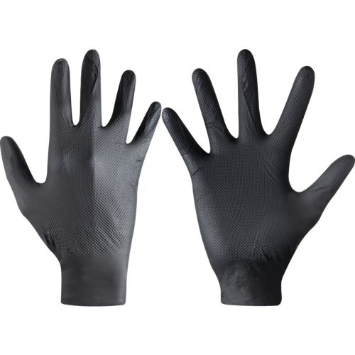 Halo - 8,3 GRAMMOS, ELDOBHATÓ NITRILKESZTYŰ, FEKETE, 50 DB (SZ-M)