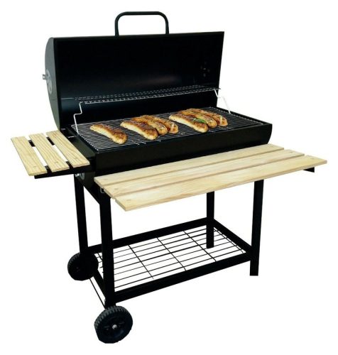 HECHT BARREL Faszenes kerti grill, zárható fedél, hamutartó