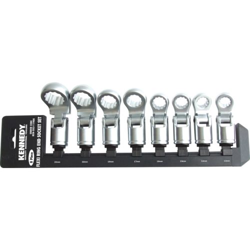 Kennedy - 13-24MM DÖNTHETŐ VÉGCSATLAKOZÓS CSAVARKULCSFEJEK SET 1/2" S/D 8-PCE