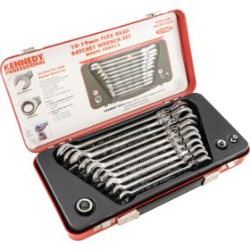   Kennedy Pro - 10-19MM RACSNIS CSILLAG-VILLÁSKULCS CSUKLÓS FEJJEL 10 DB-OS KÉSZLET