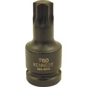   Kennedy - T70 TORX FELTŰZHETŐ ERŐSÍTETT CSAVARBEHAJTÓ 1/2" MEGHAJTÓVAL.