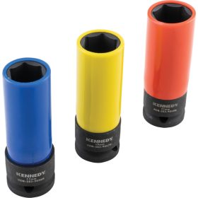   Kennedy - KERÉKANYA DUGÓKULCS KÉSZLET 1/2" MEGHAJTÓVAL (3 DB-OS)