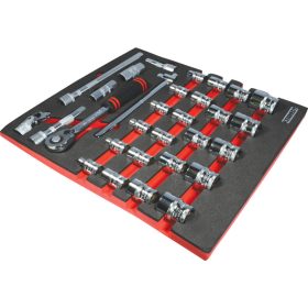   Kennedy Pro - 30 RÉSZES METRIKUS  KEN-GRIP 1/2" DUGÓKULCS KÉSZLET SZIVACSBAN T0691