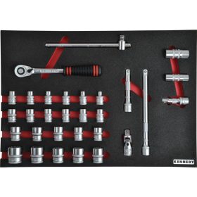   Kennedy Pro - 30 RÉSZES METRIKUS 1/2" DUGÓKULCS KÉSZLET SZIVACSBAN M1832
