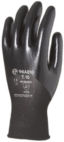 SZERELŐKESZTYŰ, SZÜRKE PA/FEKETE NITRIL MÁRTÁS, 3/4 HÁT_BLIS