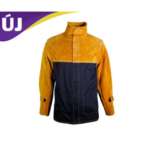  Parweld Panther BLACK PPE Bőr ujjú hegesztőkabát bőrköpennyel méret: L
