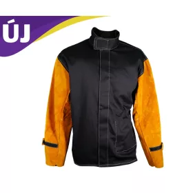   Parweld Panther BLACK PPE bőr ujjú hegesztőkabát méret: L