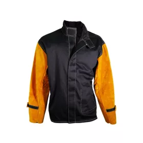   Parweld Panther BLACK PPE bőr ujjú hegesztőkabát méret: M